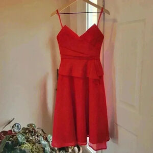 BCBG‎ MAXAZRIA Gorgeous Red Strapless Convertible Homecoming Prom Dress, Size 2